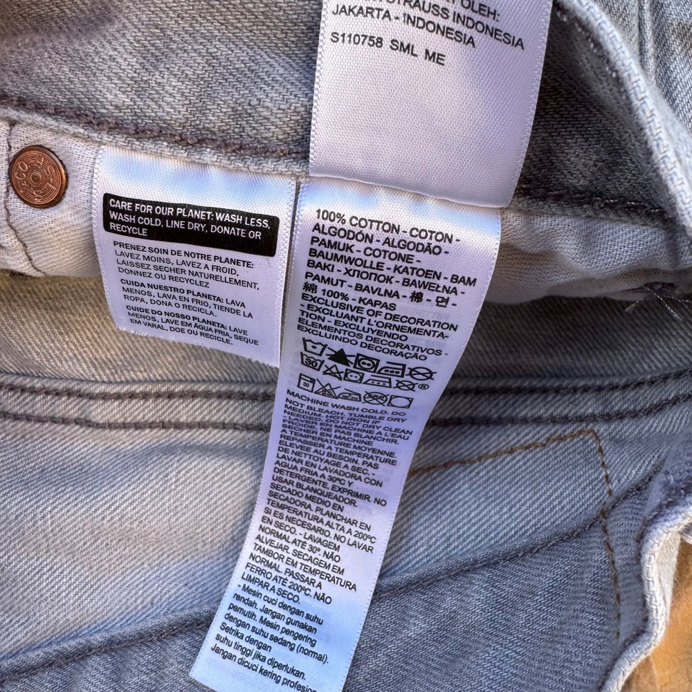 Levi's 501 Mens Original Fit Light Grey Straight Leg Button Fly Jeans 32x32 - Picture 6 of 9